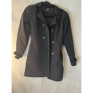 Corazzo The Turiste Size XS US 4 34 Armor Biker Coat Vegan Trenchcoat Black Glow